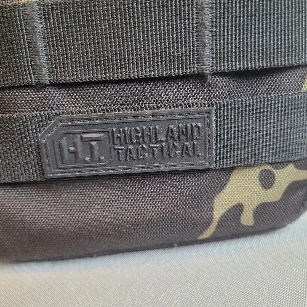Highland Tactical Small Camo Crossbody Backpack Molle Webbing 4 Compartment